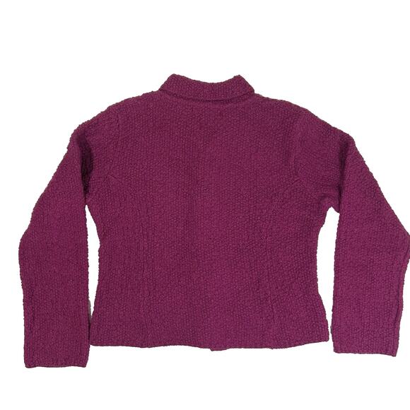 Willow Jacket Women Small Purple Pink Sweater Jeweled Buttons Blazer Cable Knit - Picture 4 of 9